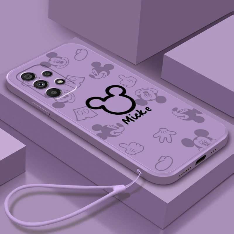 

Disney Mickey Minnie Comics Art Liquid Rope Phone Case For Samsung A73 A72 A71 A52 A53 A54 A51 A42 A34 A32 A14 A21 A13 A04 A03