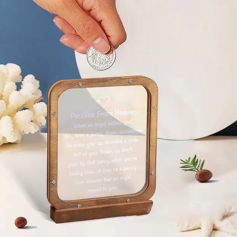 

Копилка небесная деревянная, прозрачный Сейф большой емкости для денег и монет, аксессуары для дома, спальни, рабочего стола