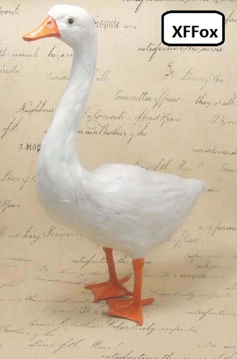 Большая модель гуся из полиэтилена и меха подарок на гусь около 37x25 см xf2135