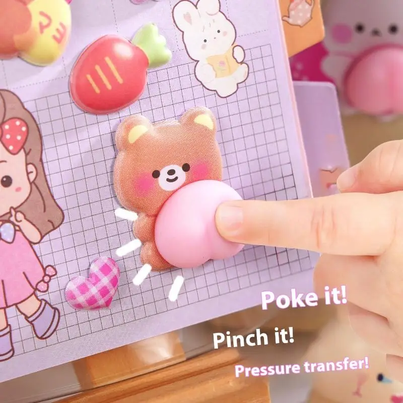 Фото Kawaii мультфильм 3D пердеж стерео наклейка стереоскопические милые животные снимают стресс наклейки DIY Декор наклейки поставки №4