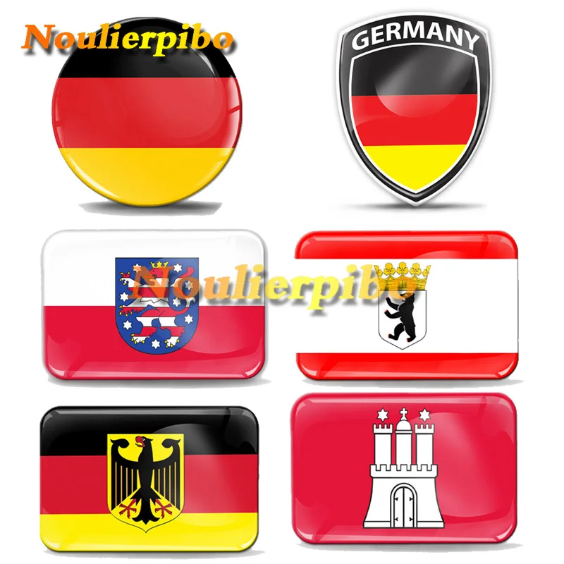 

Personalized Car Sticker 3D Gel Silicone Dome German Flag Logo Badge Decal Embossed Die Cut Vinyl Reflective Waterproof Decal