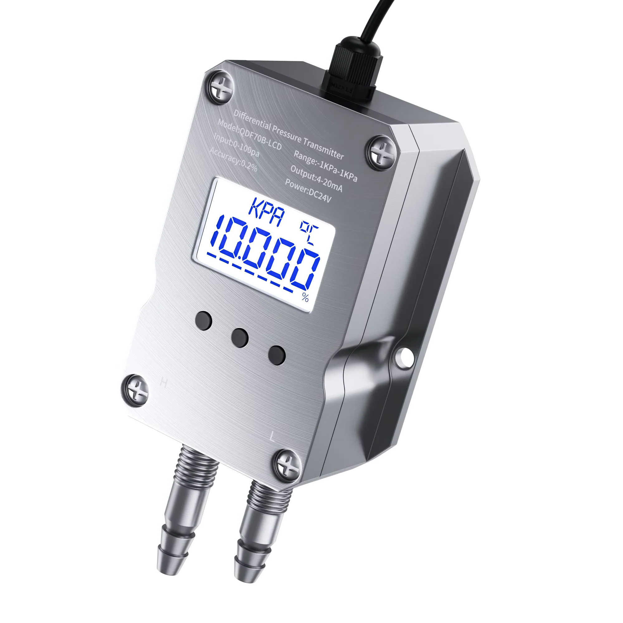 Датчик перепада давления воздуха и ветра, передатчик 100pa, 1 кПа, 4-20 мА, датчик перепада давления 0-50pa, 0-100pa, 0-500pa