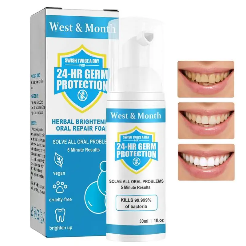 

Foaming Toothpaste Natural Teeth White Mousse 30ml Intensive Stain Removal Toothpastes Deeply Cleans Whiten Yellow Theeth