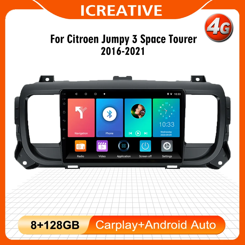 Для Citroen Jumpy 3 SpaceTourer Peugeot Expert Toyota Proace 2016 - 2021 2 Din Android GPS мультимедийный плеер Carplay 4G WiFi