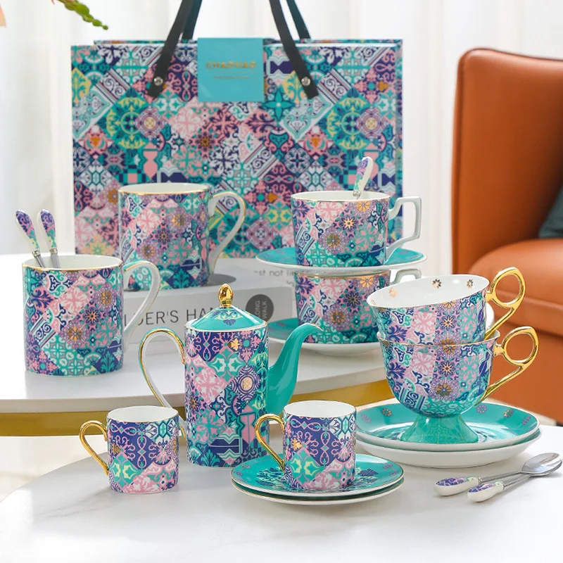 

Кофейная чашка в марокканском стиле, роскошная Европейская английская чаепития, китайская кружка, посуда для напитвечерние, подарок