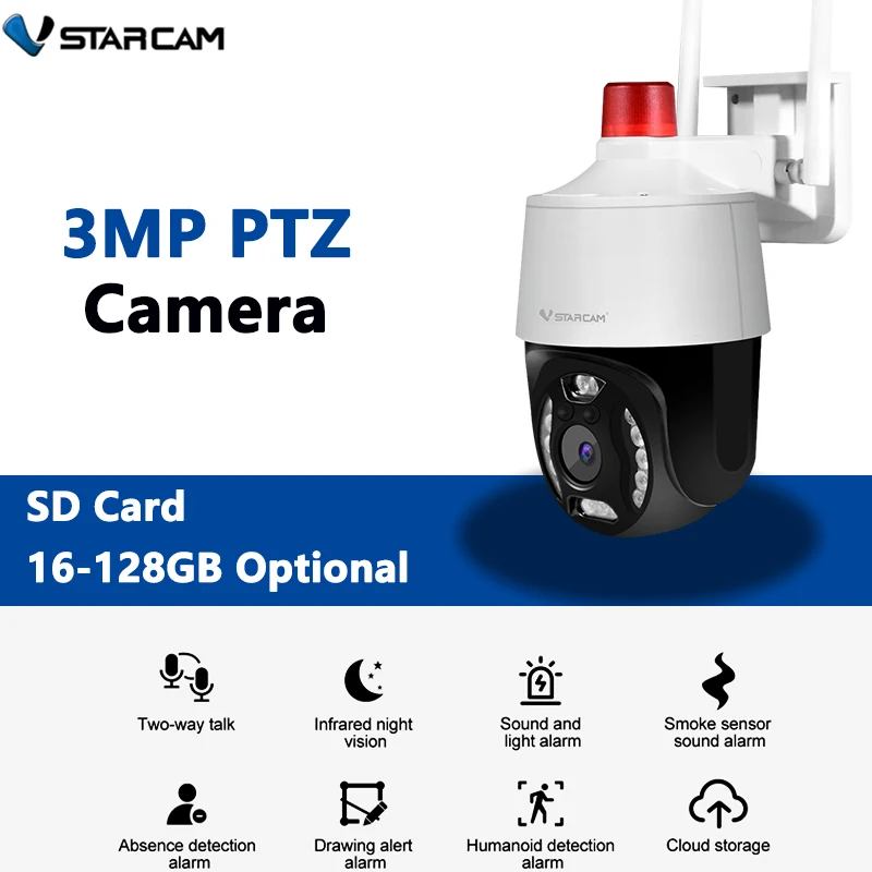 VStarcam новая 3MP/5MP HD наружная камера безопасности более легкая WiFi Водонепроницаемая