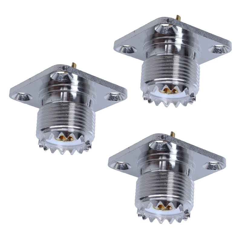 

3X UHF Female SO239 Panel Chassis Mount Flange Deck Mount Solder Cup RF Connector