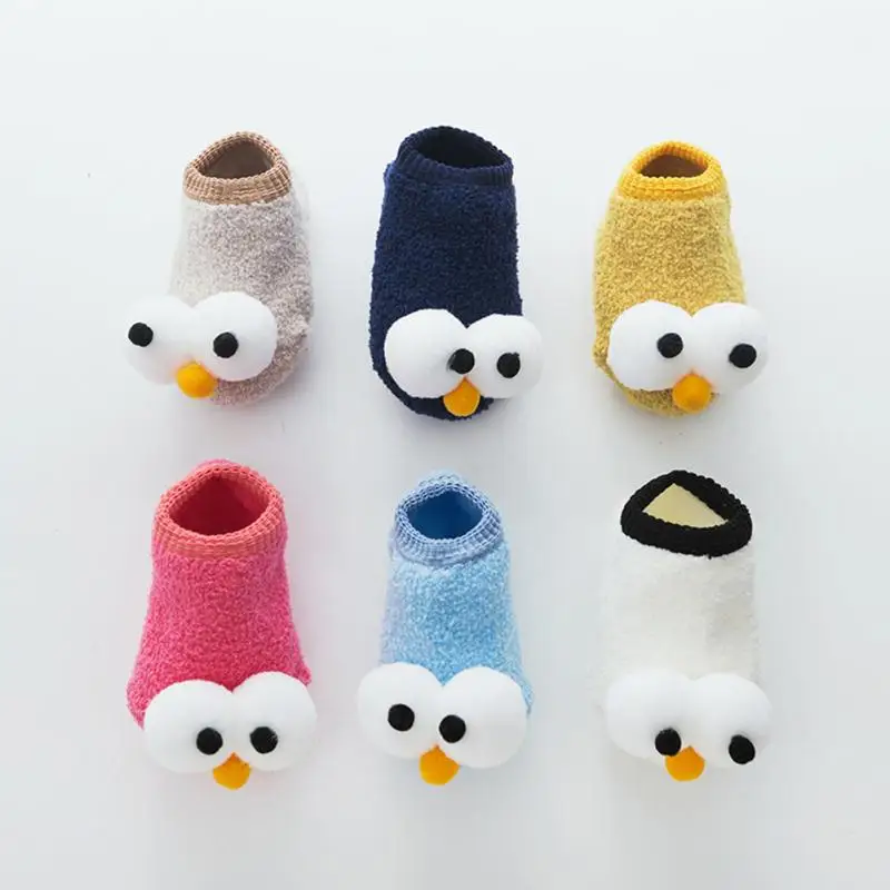 6Colors Infant Baby Toddler Anti-slip Warm Slippers Socks Cotton Shoes Girl Boy Coral Fleece Cute Autumn Floor Cotton Socks Warm