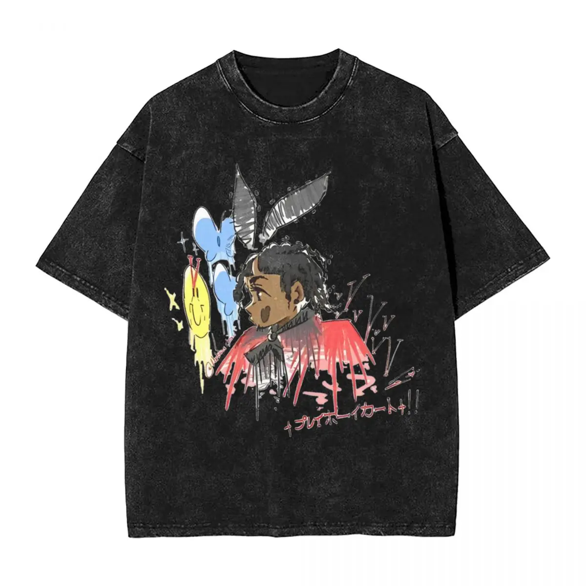 Playboi Carti Art футболка в стиле хип-хоп с коротким рукавом Harajuku футболки винтажные для