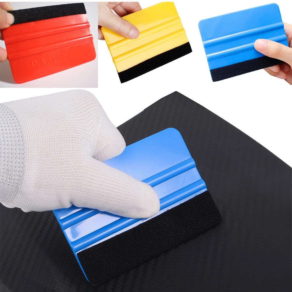 

1Pc Auto Styling Felt Edge Vinyl Squeegee Car Vinyl Scraper Vehicle Window Tint Film Wrapping Squeegee Applicator Tool 3 Colors