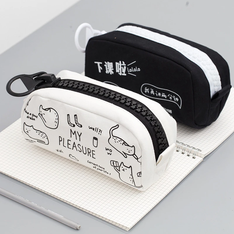 

Cute Cat Big Zipper Pencil Case Fashion Kawaii Pencil Bag Fresh Style Pencil Case Storage Bag School Supplies Stationery