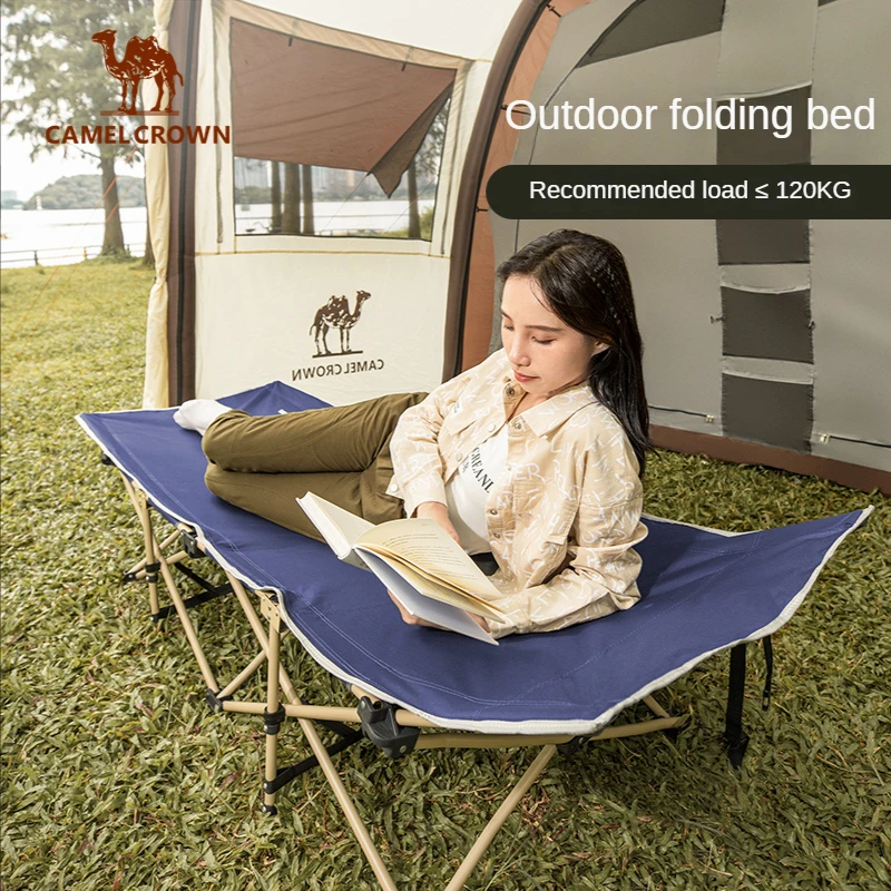 

Outdoor Folding Bed Lightweight Portable Car Camping Camp Bed Aluminum Alloy Single Rest Escort Off The Ground Sleeping Bed