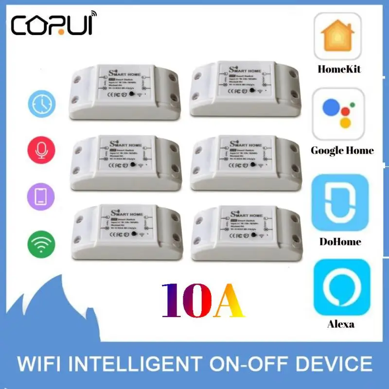 

10A DoHome Wifi Smart Light Switch Moudle 90-250V Universal Breaker Timer Voice Control Work With HomeKit Alexa Google Assistant