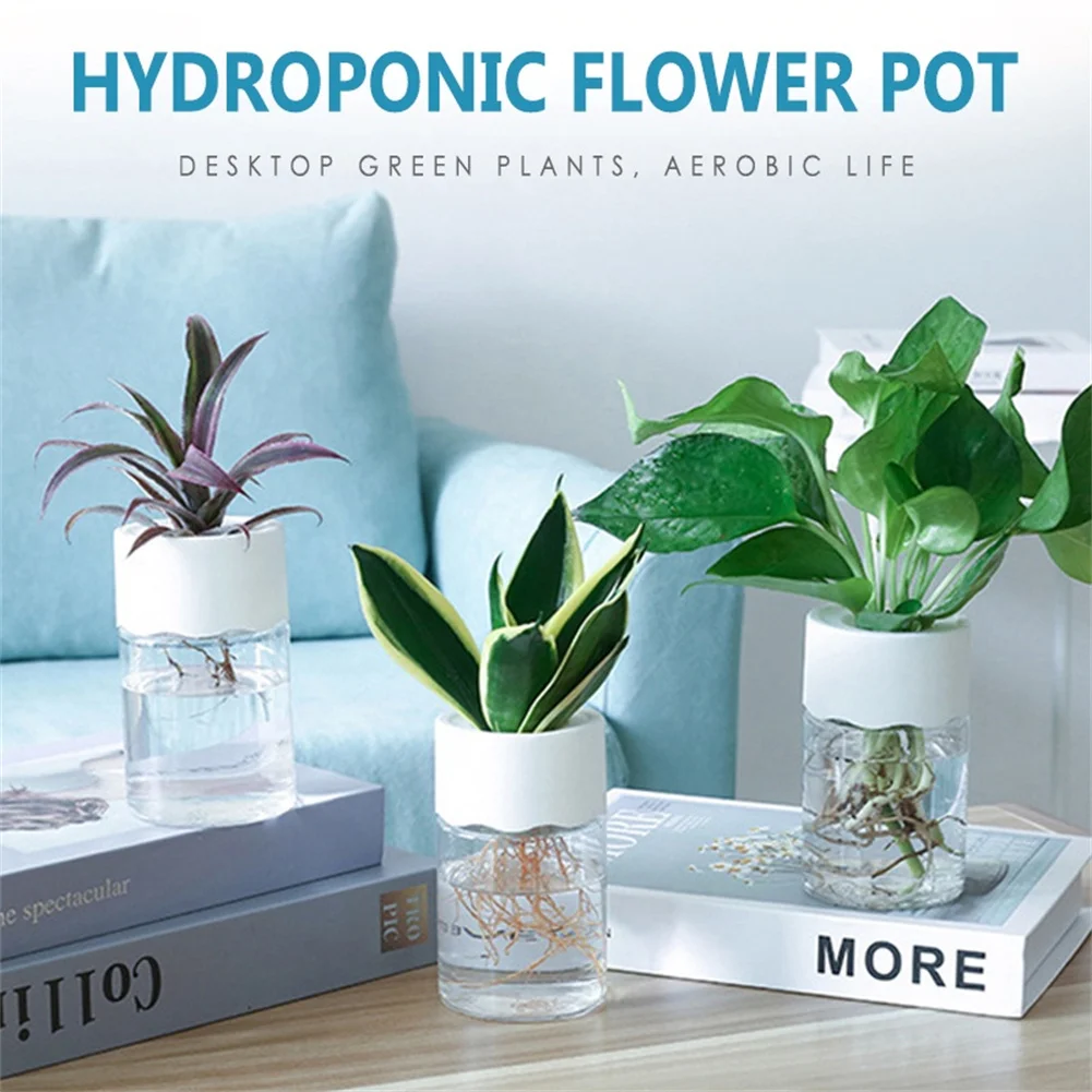 

Hydroponic Plant Pots Water Planting Vase Plastic Transparent Flower Pots Home Desk Office Decor Flowerpot And Planters