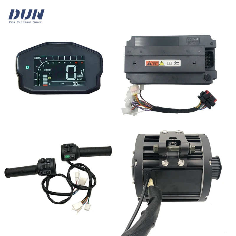 

QS138 4KW Mid Drive Electric Motorcycle Motor Kits with Votol Controller EM200/2,DKD LCD Display,Throttle
