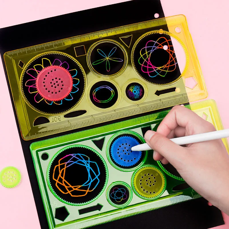 

1pcs Kids Drawing Toys Drawing Template Board Plastic Ruler Art Craft for Children GiftsMeasuring Tool