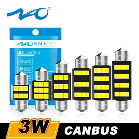 NAO C5W светодиодный CANBUS ультра яркий 28 мм 31 мм гирлянда 36 мм 39 мм 41 мм 44 мм C10W автомобильная лампа C3W 12V авто Интерьер светильник мощная лампа
