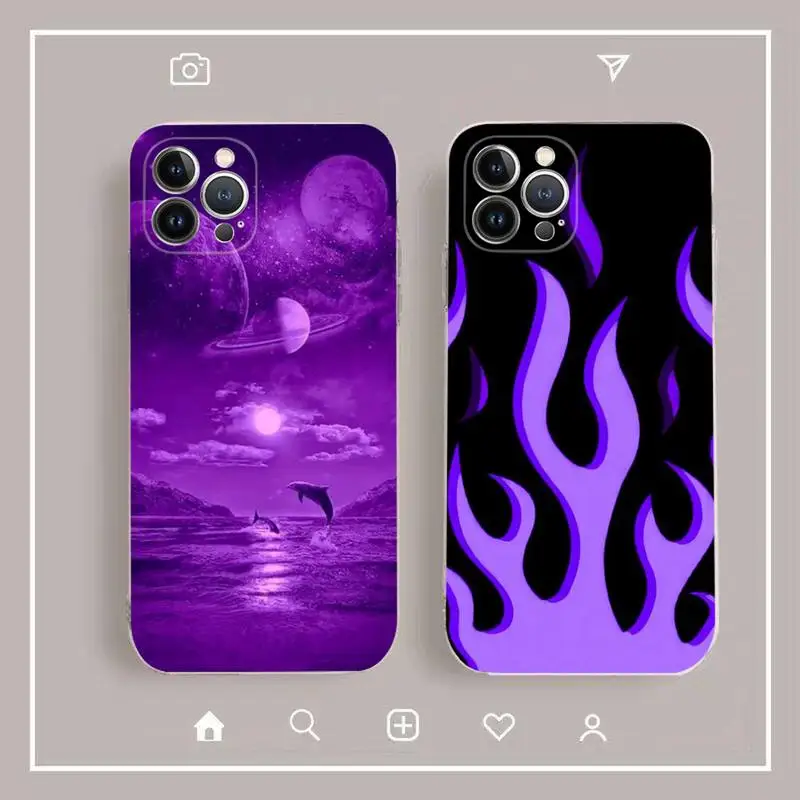 

infinity on Purple Phone Case For iPhone 14 13 12 11 Pro Max XS X XR SE 2020 6 7 8 Plus Mini Transparent Shell
