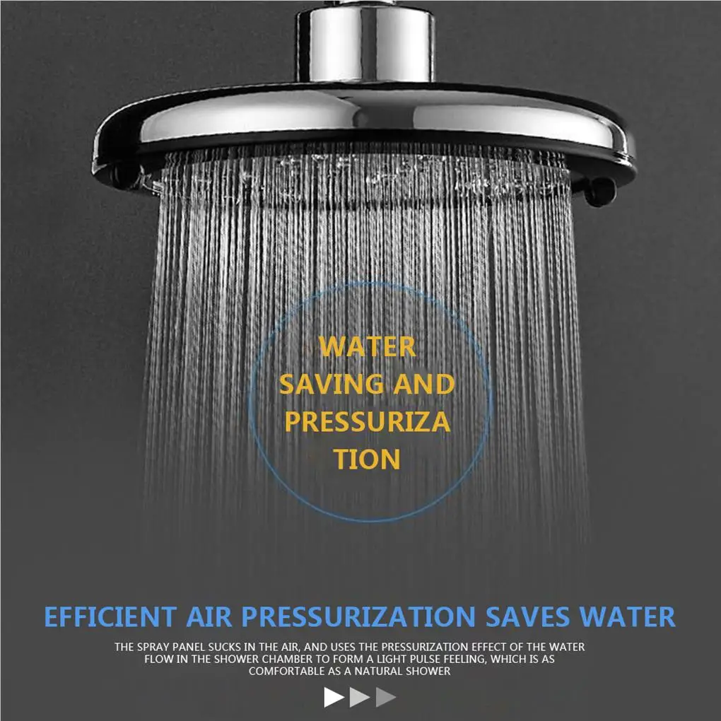 

RecabLeght 6 Inches Pressurized Shower Head High Pressure Top Sprayer Water Filter Jetting Bath ShowerHead Bathroom SPA Nozzle