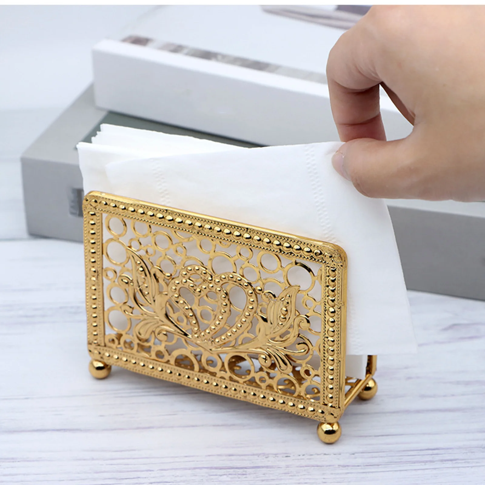 

Restaurant Napkin Holder Desktop Stand Napkin Holders Tissue Napkin Organizer Alloy Napkin Stand Guest Napkin Holder Bathroom