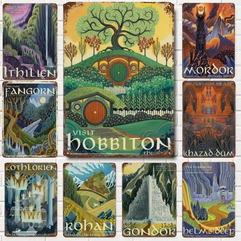 Абстрактный Ретро Плакат Кольцо Путешествия Металлическая Оловянная Вывеска