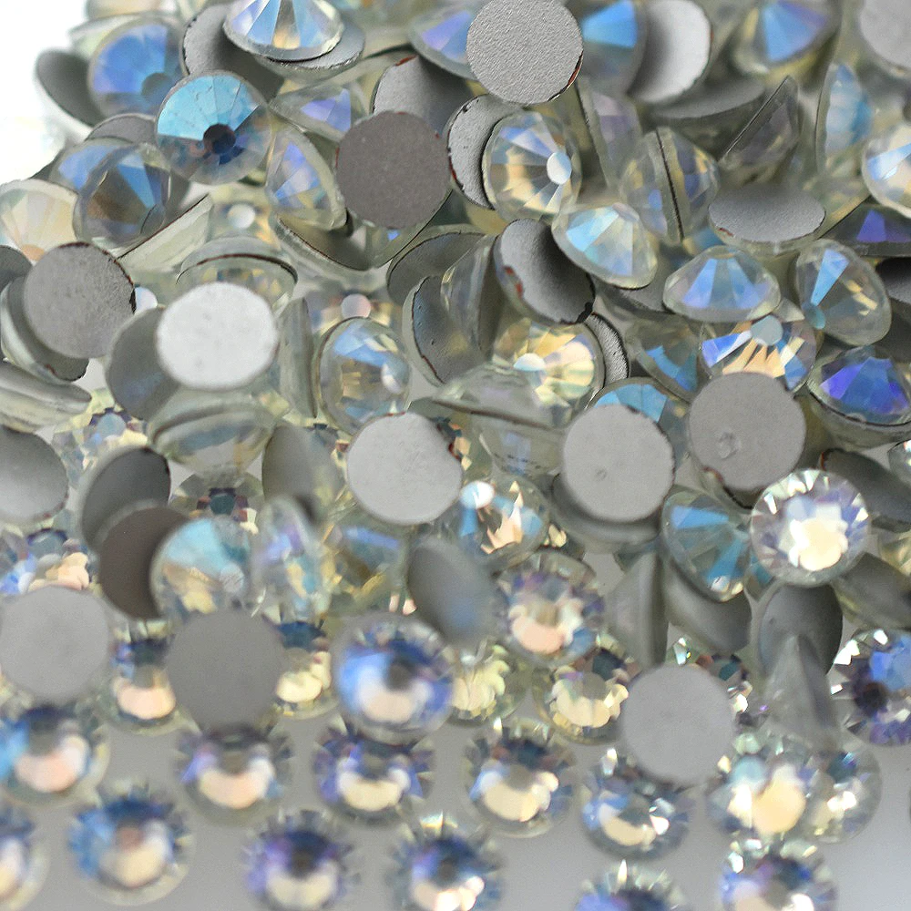 SS4-30 Heavens Light Glass Nail Art Decorations Glitter Flatback Rhinestone Non HotFix Glue on 3D Crystal Wedding Dress Gems Top