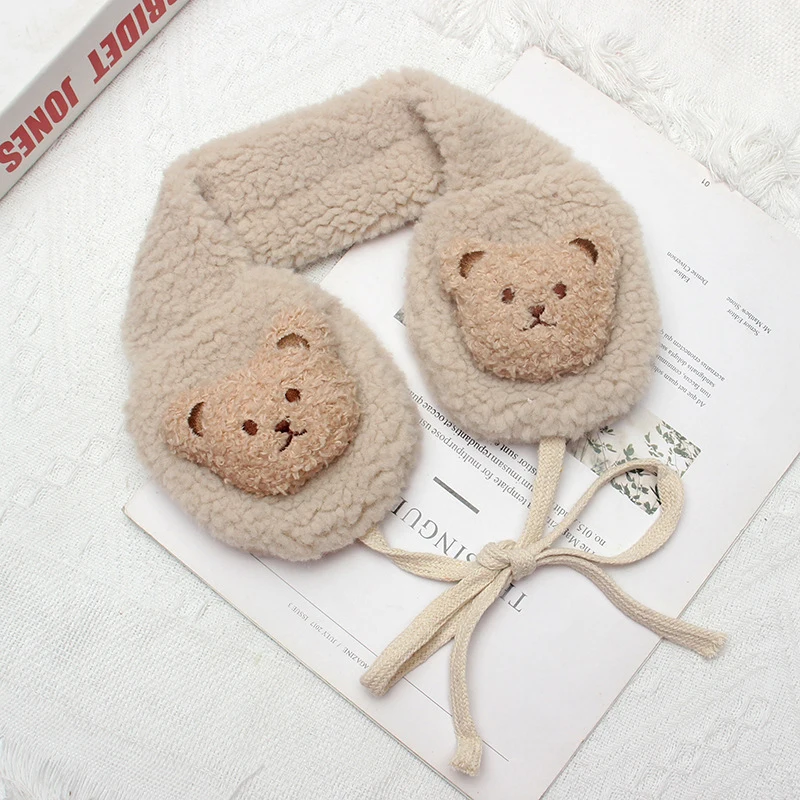 

Korean Cute Bear Plush Earmuff Winter Warm Lace Up Ear Cover Women Girls Adults Kids Ear Muff Ear Warmer Orejeras De Invierno