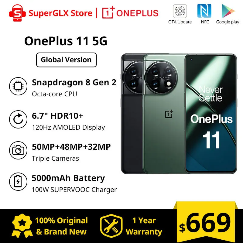 2023 New OnePlus 11 5G Smartphone Snapdragon 8 Gen 2 6.7