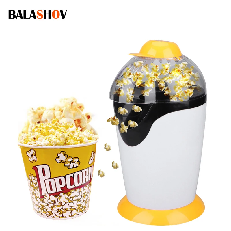 

220V Popcorn Makers Mini Automatic Corn Popper Machine DIY Air Popcorn Maker Hot Air Snack Maker Kitchen Appliance EU Plug