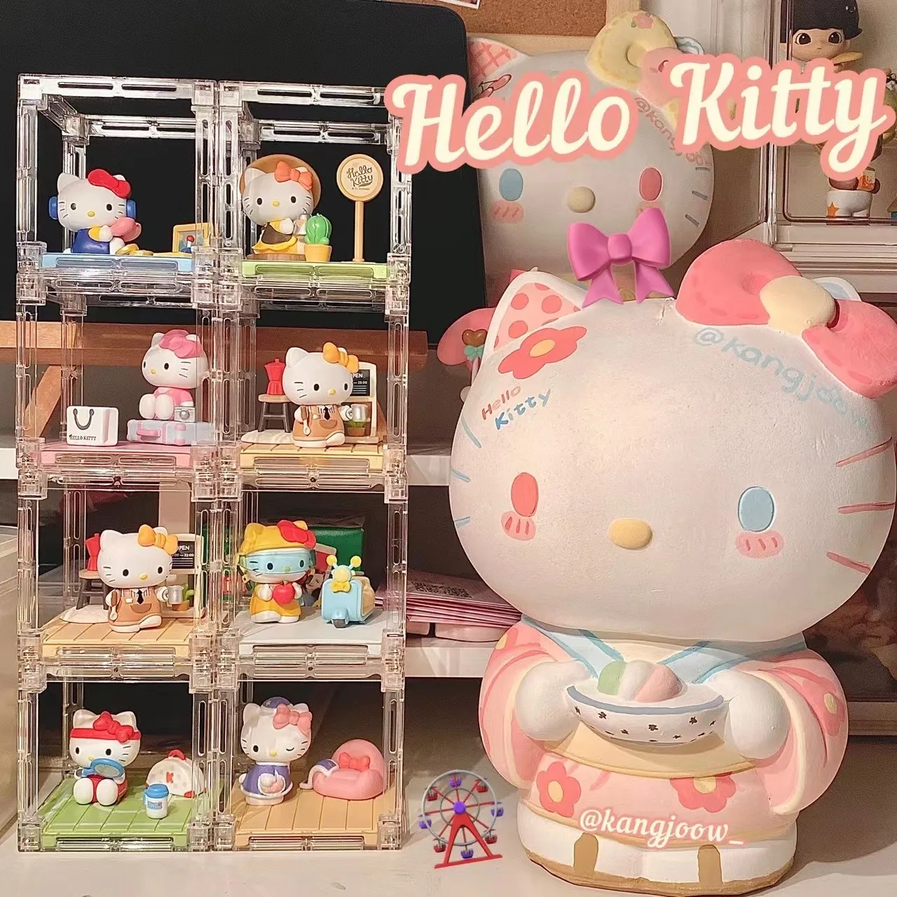 

Hellokitty Toy Kawaii Anime Model Happy Moment Blind Box Cute KT Cat Girl Kid Gift Birthday Surprise Mystery Box Car Decoration