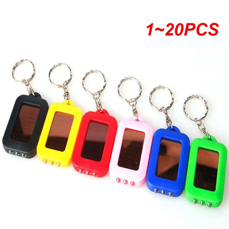

1~20PCS Solar Keychain lamp Rechargeable Portable Flashlight Mini Key Chain LED Bright Flashlight Lighting Emergency Lamps