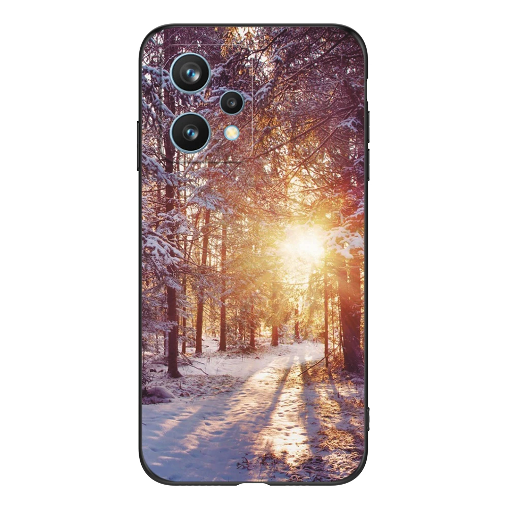 Для Realme 9 Pro Plus чехол для телефона задняя крышка 5G 4G зимняя Рождественская девушка