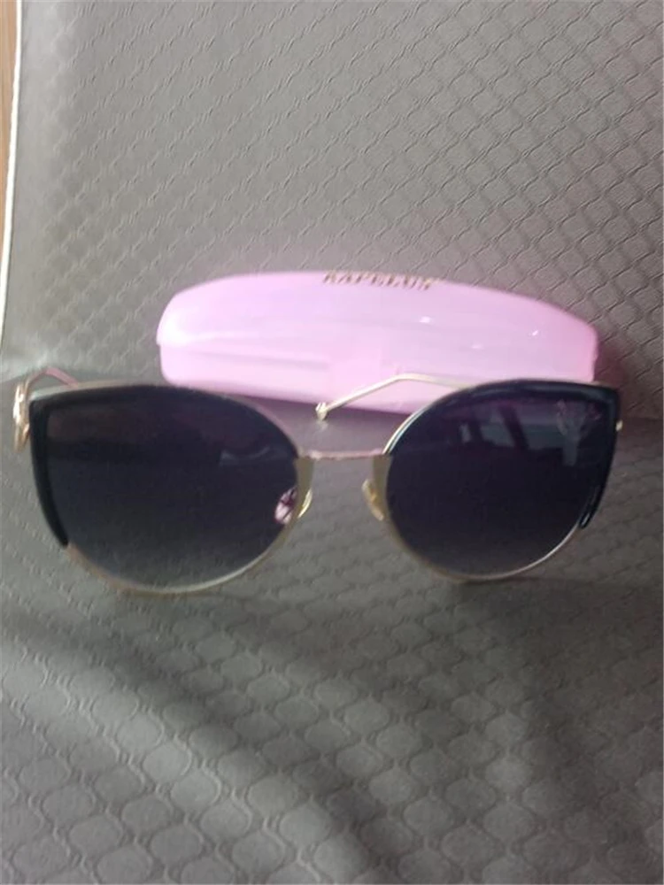 Metal frame cat-eye sunglasses for women Vintage luxury brand glasses Recreational sunshade mirror for men and women