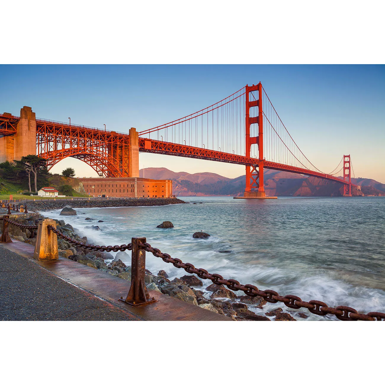 Golden Gate Bridge Photo Backdrop River Mountains San Francisco California Tourist Attractions Scenic Photography Background