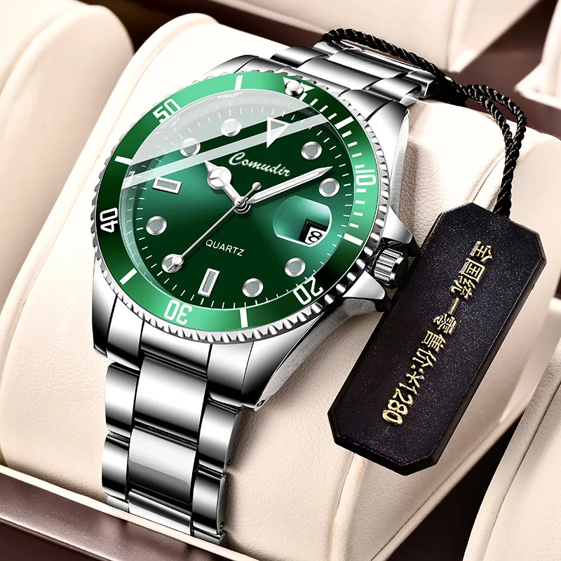 Green Water Ghost Automatic Quartz Watch Men's Watch Tide Glow Waterproof Sports Watch Freeshiping