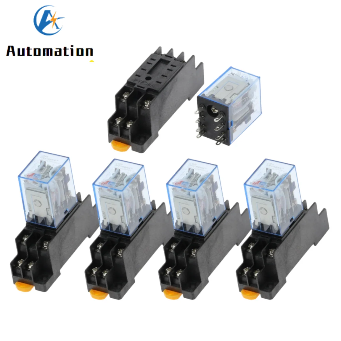 

5 x AC DC 12V 24V 36V 110V 220V 5A катушка DPDT 8 контактов стандартное красное реле мощности общего назначения w Base MY2NJ MY2P HH52P