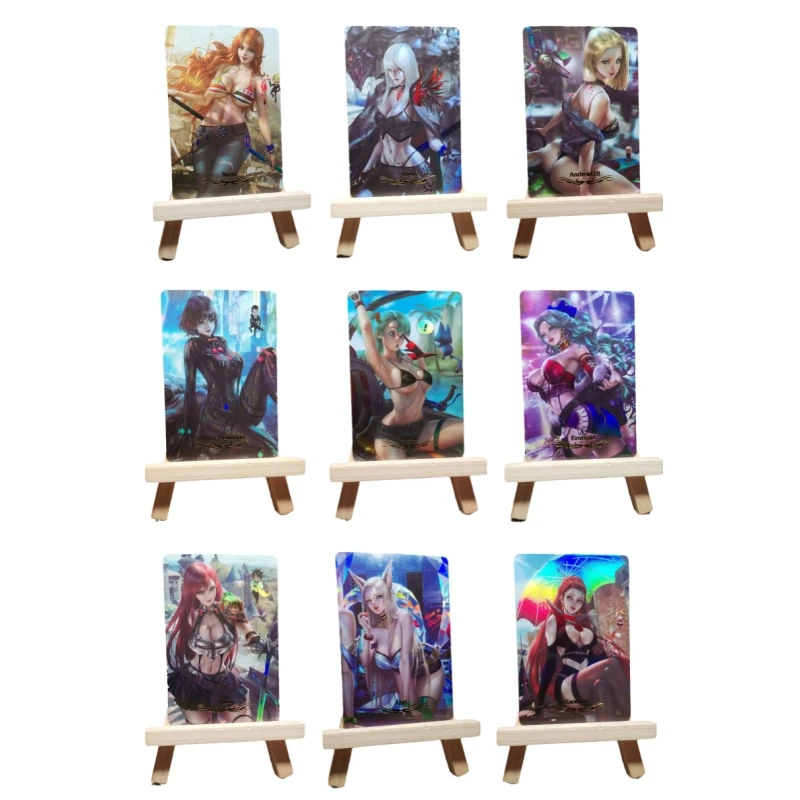 

9 шт./набор ACG Girl Bulma Android 18 Nami Erza Scarlet анимационные персонажи флэш-карта аниме классика фотоигрушка