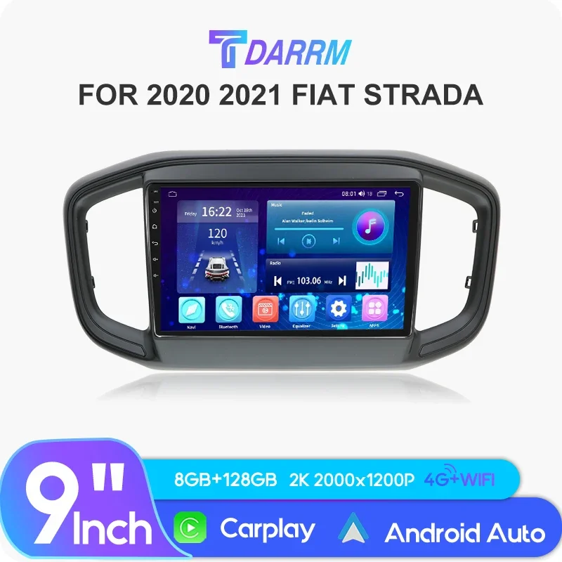 Автомобильное радио Carplay Android 12 для FIAT STRADA 2020 2021 навигация GPS мультимедийный плеер