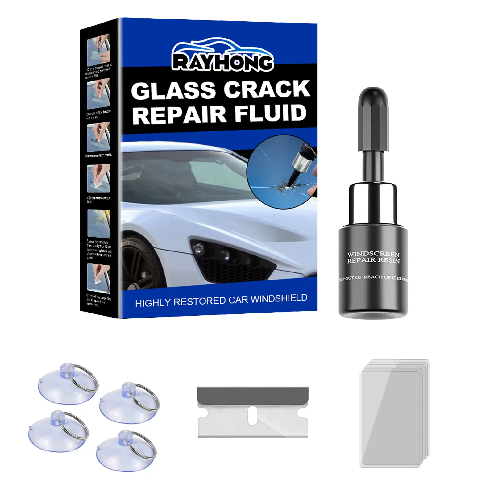 

Car Windshield Repair Tool DIY Window Repair Tools Windscreen Glass Scratch Crack Restore Window Screen Resin Strips