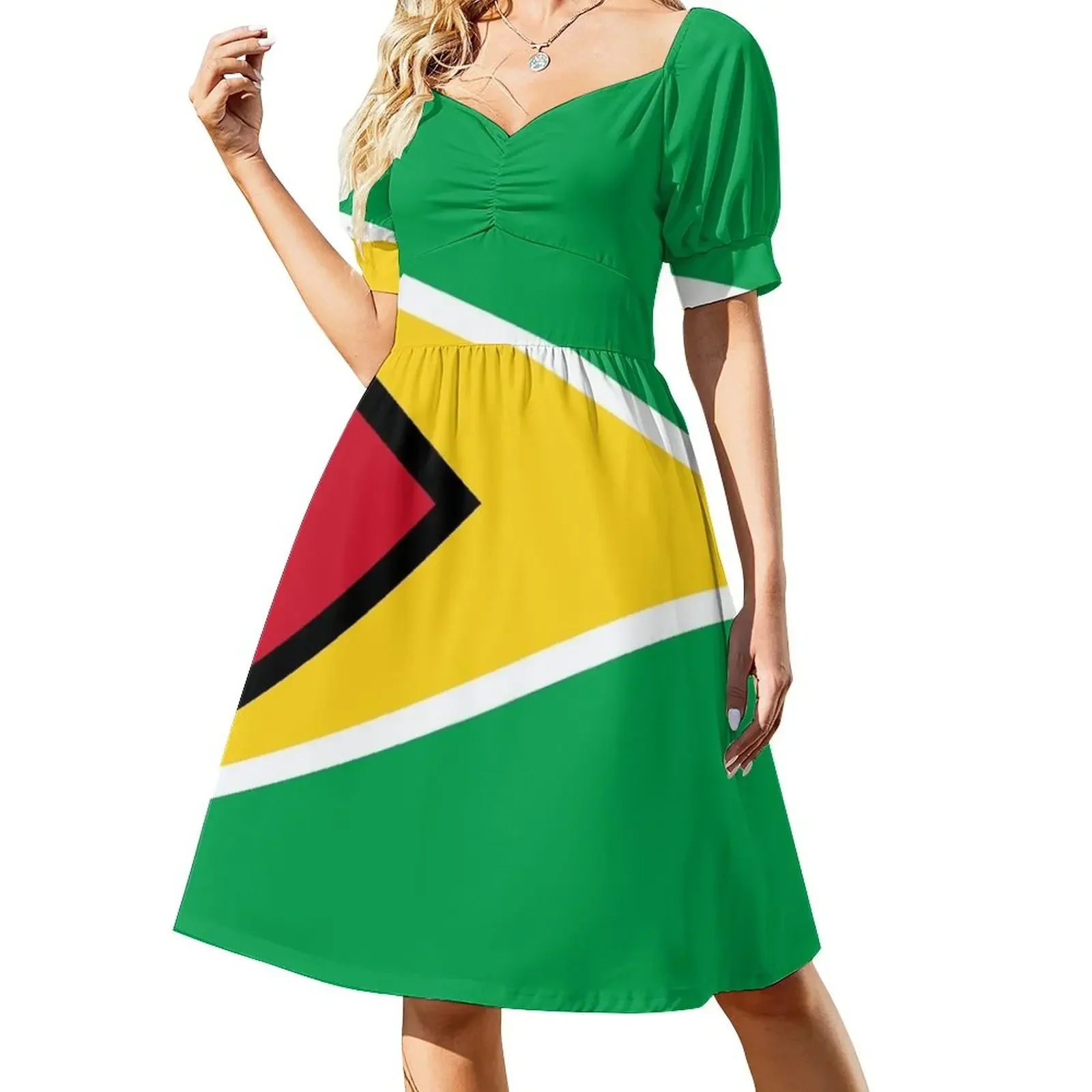 Футболка с флагом Гайаны - платье без рукавов наклейкой Гайана летние платья