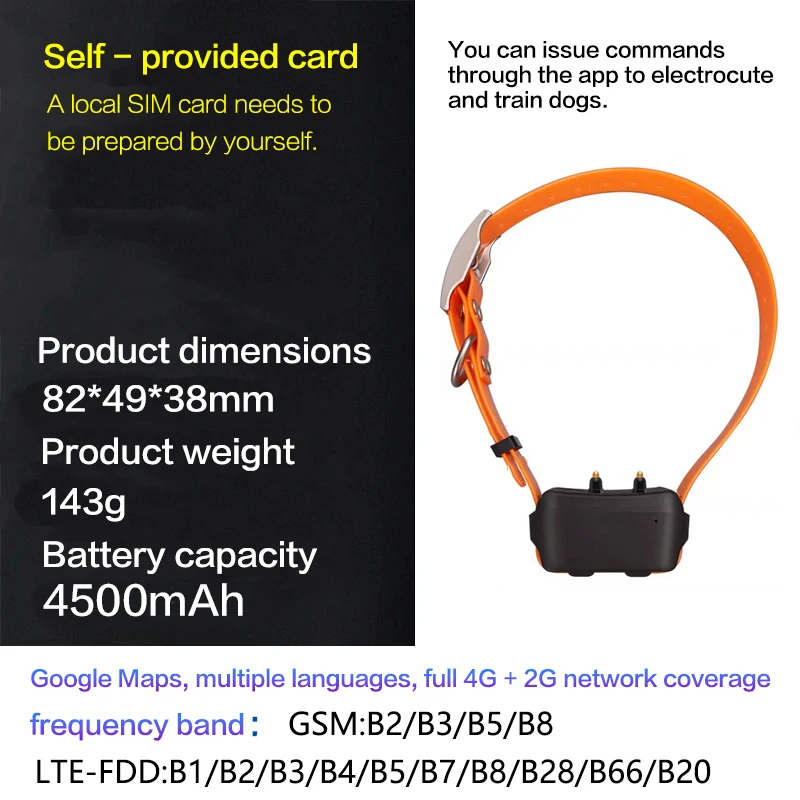 

GPS-трекер для охотничьих собак, устройство для дрессировки собак, дистанционное управление, просмотр через приложение, бесплатно, водонепроницаемый