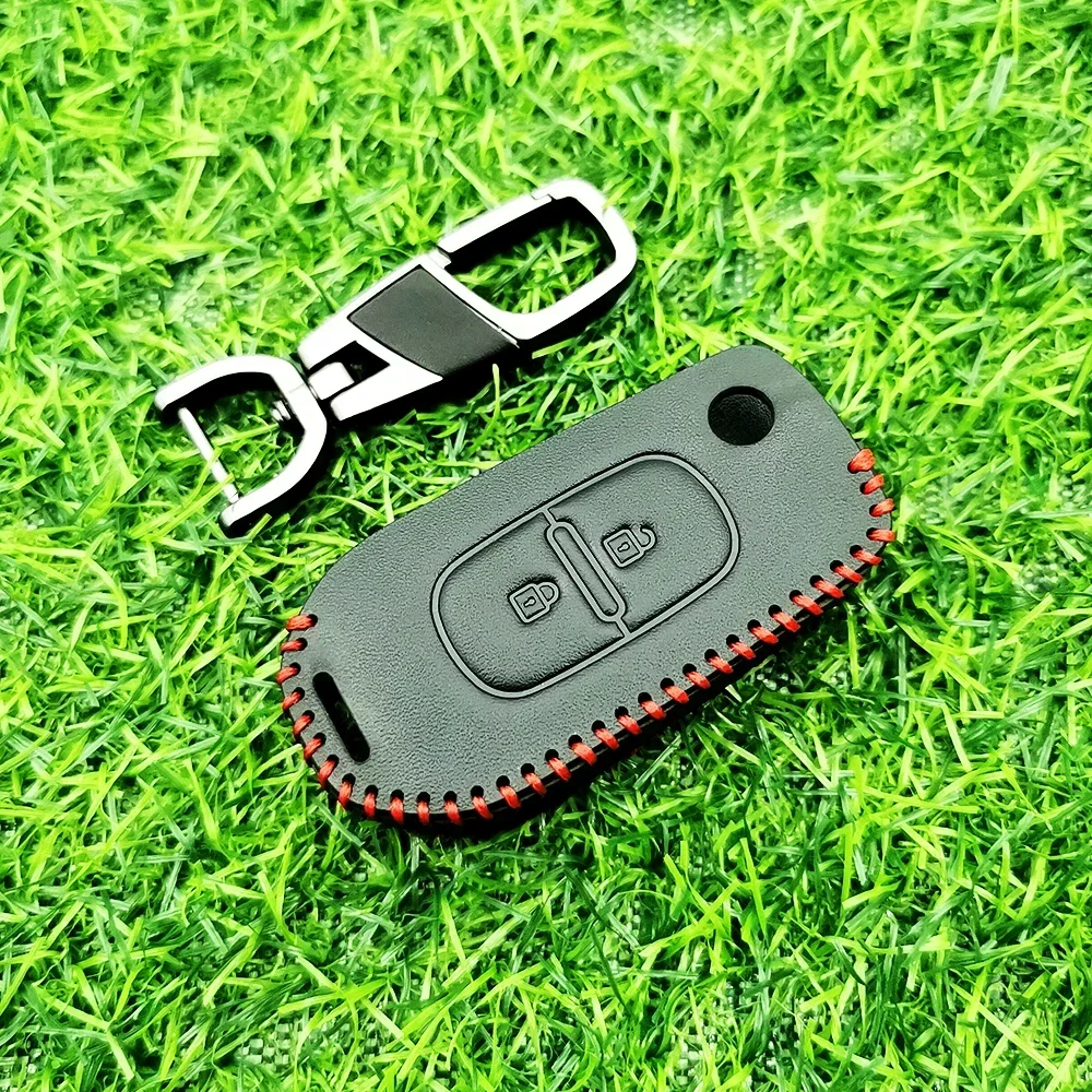 For Renault Duster Megane Sandero Kangdoo Captur Twingo Leather Car Key Cover Case Holder New 2/3 Buttons Skin
