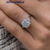jovovasmile diamond rings women engagement 2 5 carat 8 5x7 25mm crushed ice hybrid radiant moissanite original 18k 14k gold