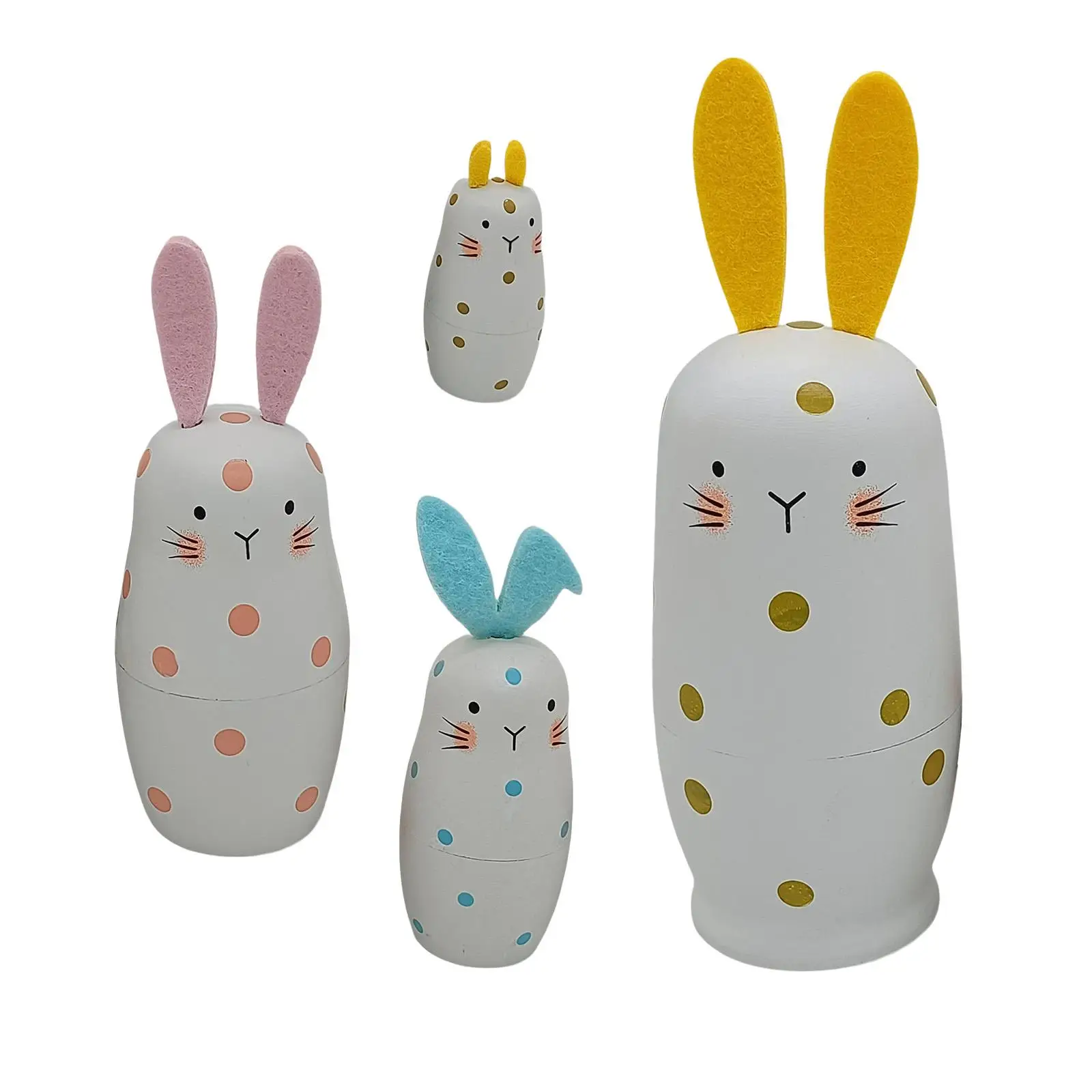 

4 шт., детская Матрешка, белый кролик