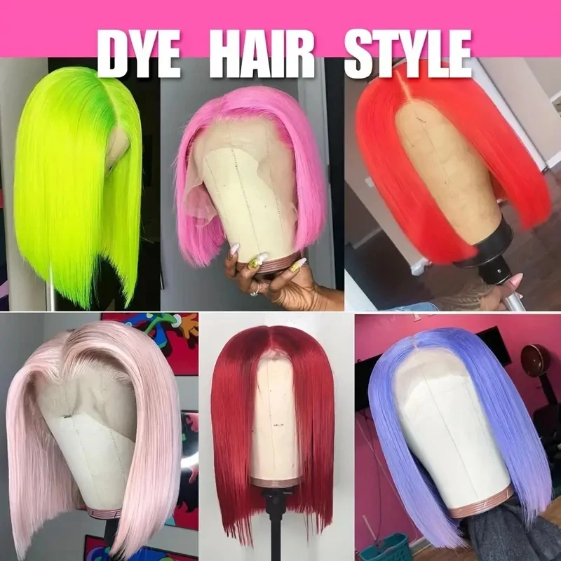 Пепельно-русый парик человеческие волосы короткие парики боб плотность 180% 13X4