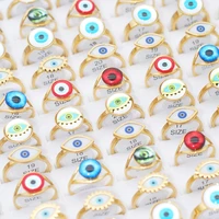 wholesale 3050pcs gold newest gothic evil eye rings no fade size 17 21 women men punk hip hop personality lovers jewelry gifts