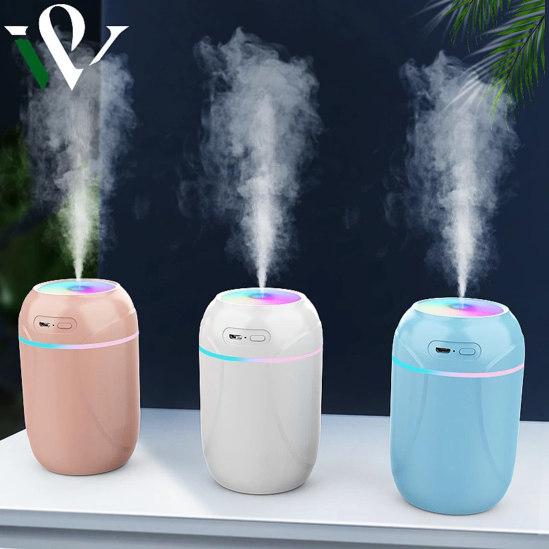 

300ML Air Humidifier Ultrasonic Mini Aromatherapy Diffuser Portable Sprayer USB Essential Oil Atomizer LED Lamp for Car Home