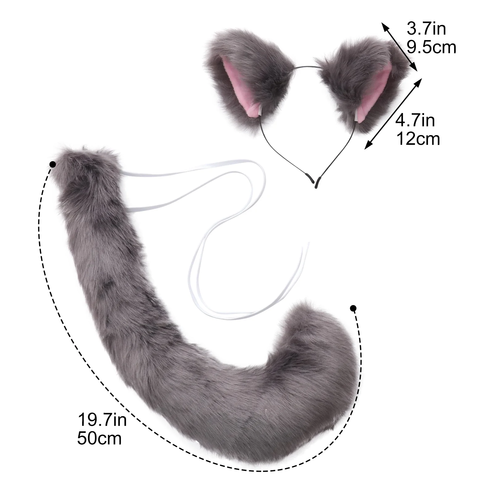 Костюм с лисьими ушками и хвостом принадлежности для косплея лисий хвост