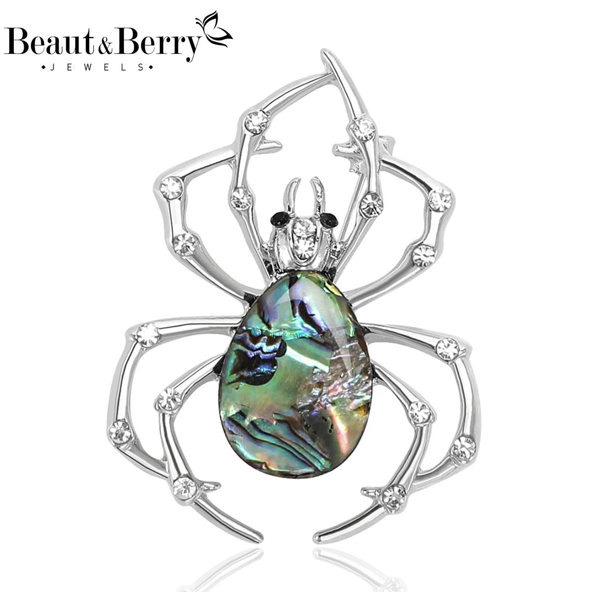 Фото Модные броши-пауки из ракушек абалона Beaut&Berry для женщин и мужчин, повседневные броши-насекомые, украшения для вечеринок, аксессуары, подарки, декор №1