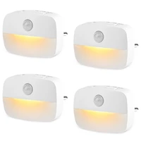 6 1pcs motion sensor night light 220v eu plug in wall lamp dimmable nightlights for kitchen bedroom hallway closet lighting lamp